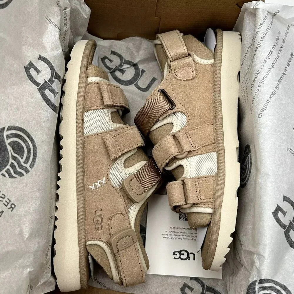 UGG Youth Girl's/Boy's GoldenCoast Slingback Sandal‎ Size 4 Tan/Brown Adjustable